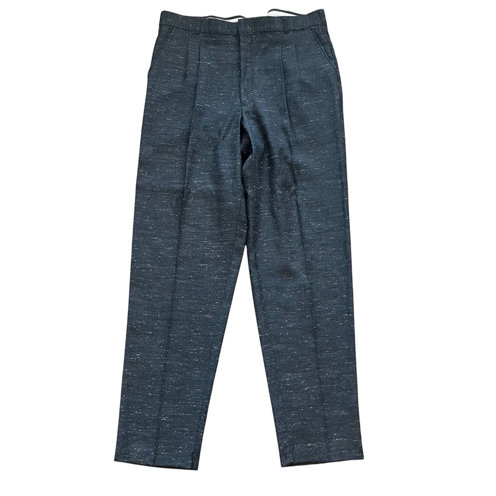 VTG Impact Men‎ Pleated Trousers 36M Charcoal Grey Flecked Tapered Made in USA